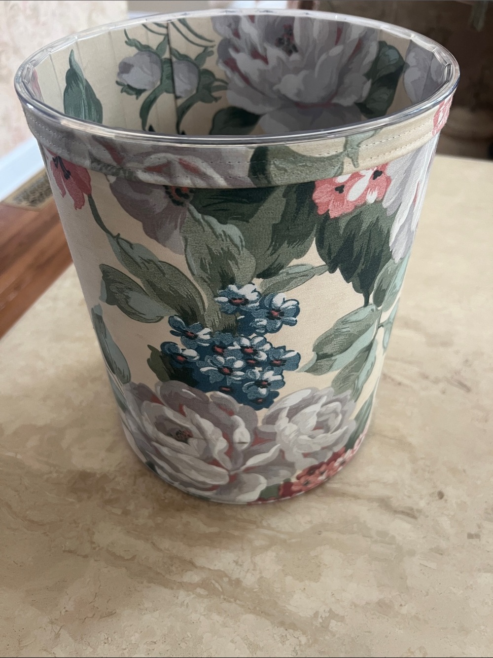 Crown Craft Williamsburg Floral  Garden Gable Fabric Wastebasket